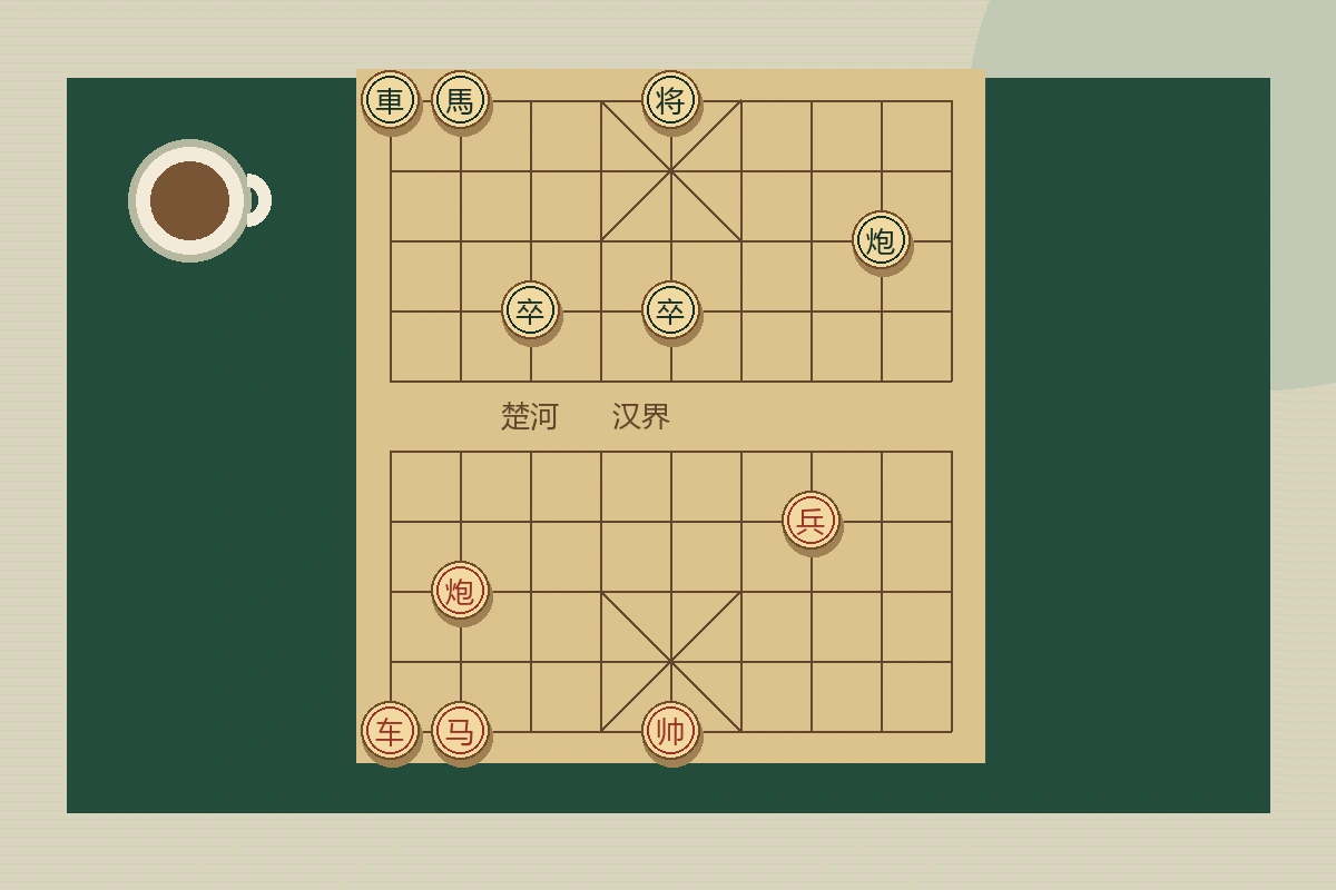 象棋棋盘与走法相关阅读配图：原创棋类主题插画